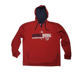 Majestic Washington Nationals Baseball Hoodie Red Size XL
